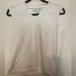 Norton Cream Sequin Top Size Small